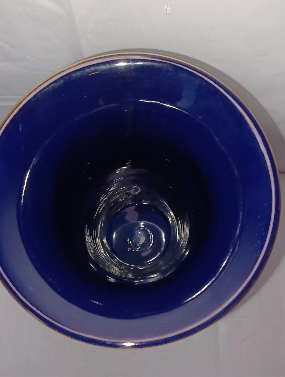 Vintage Hand Made Florentine Italy Blue Classical Vase with White Cameo Motif